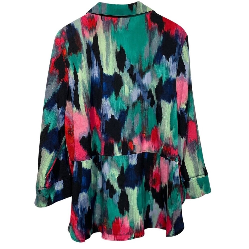 Investments Womens 1X Paige Everyday Popover Watercolor Blouse NWT Office Artsy - Picture 7 of 11